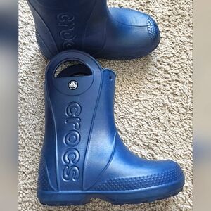 Crocs Kids' Handle It Rain Boots , Navy, 12 Little kid